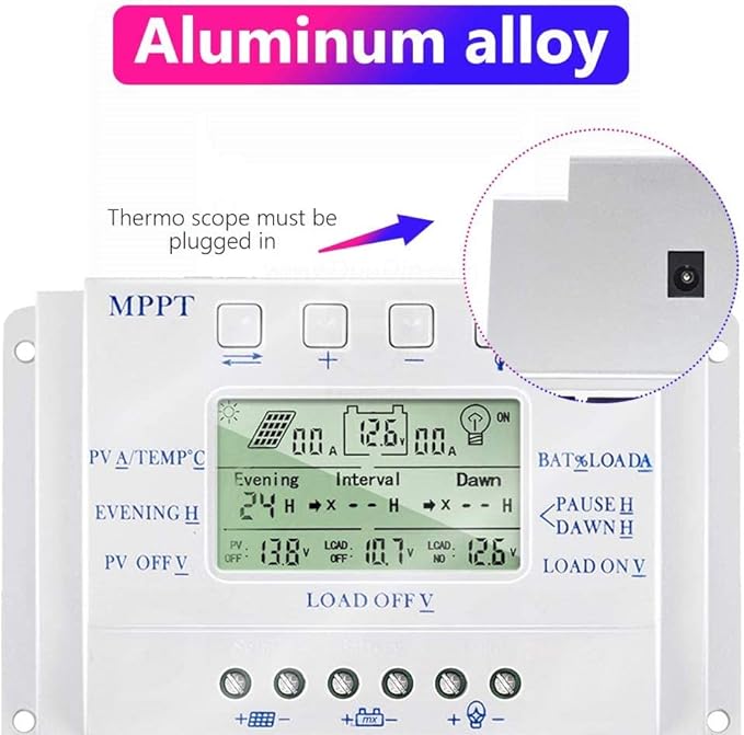 30A Solar Charge Controller 30 amp Solar Panel Regulator with Load Timer 12V 24V Auto with LCD Display USB 5V 1500mA and Usd for Control Landscape Lights and Water Features