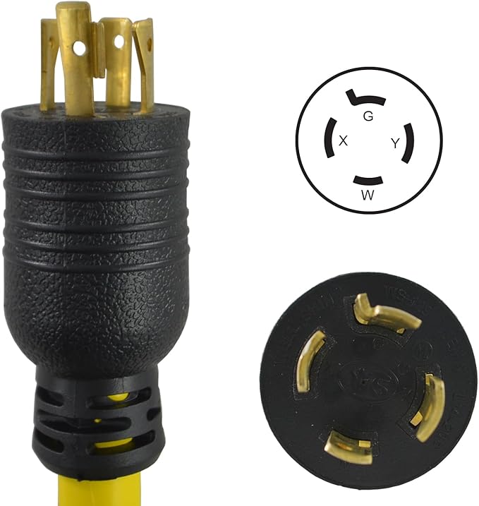 Conntek 20Amp L14-20P to 30Amp L14-30R Generator Adapter Cord 1.5-Feet