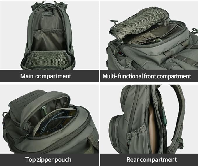 26L Tactical Backpack – 500D Nylon Multi-functional Bag With Breathable System For Hunting &amp Travel(Mud)