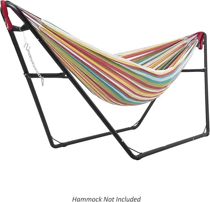 Universal Heavy-Duty Steel Hammock Stand 130 * 40 * 51in for 2 People Portable Designfor 9.5 to 14 ft HammocksIdeal for Outdoor Balconies porches patios Decks and backyards.