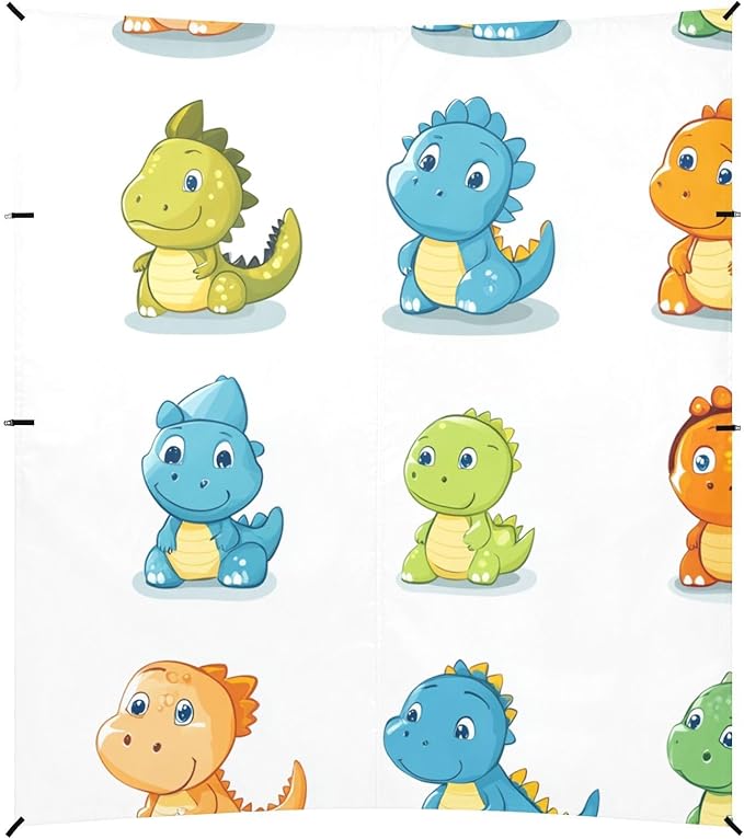 ALAZA Cute Funny Dinosaurs Beach Tent Sun Shelter Portable Canopy Sunshade for Outdoor Camping Picnics Backyard Fun 10x9 ft