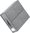 Foldable Bedding Organizer Zipper Closure Compact Storage Bin for Bed and Blankets Closet Storage Box Elegant Design for and Apartments Light Grey