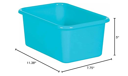 Teacher Created Resources Teal Small Plastic Storage Bin Pack of 6