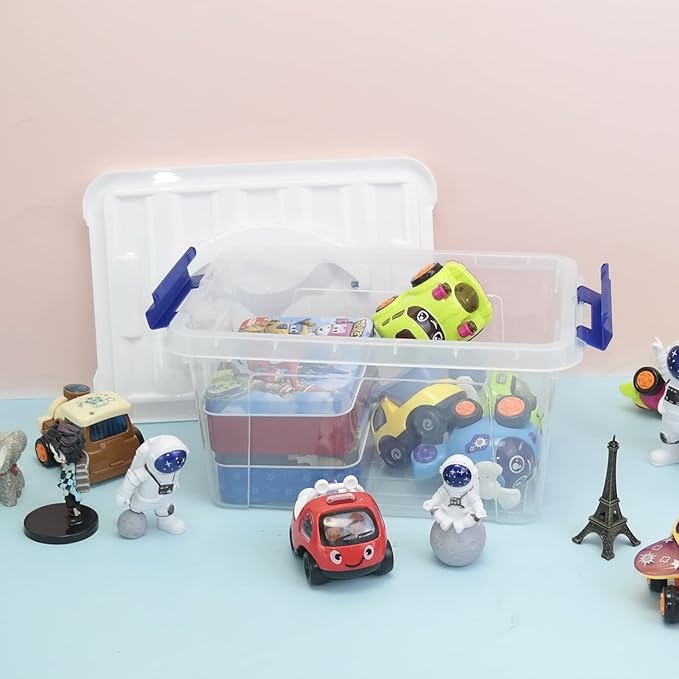 7 Quart Plastic Storage Boxes 6 Pack Clear Storage Bins with Lids