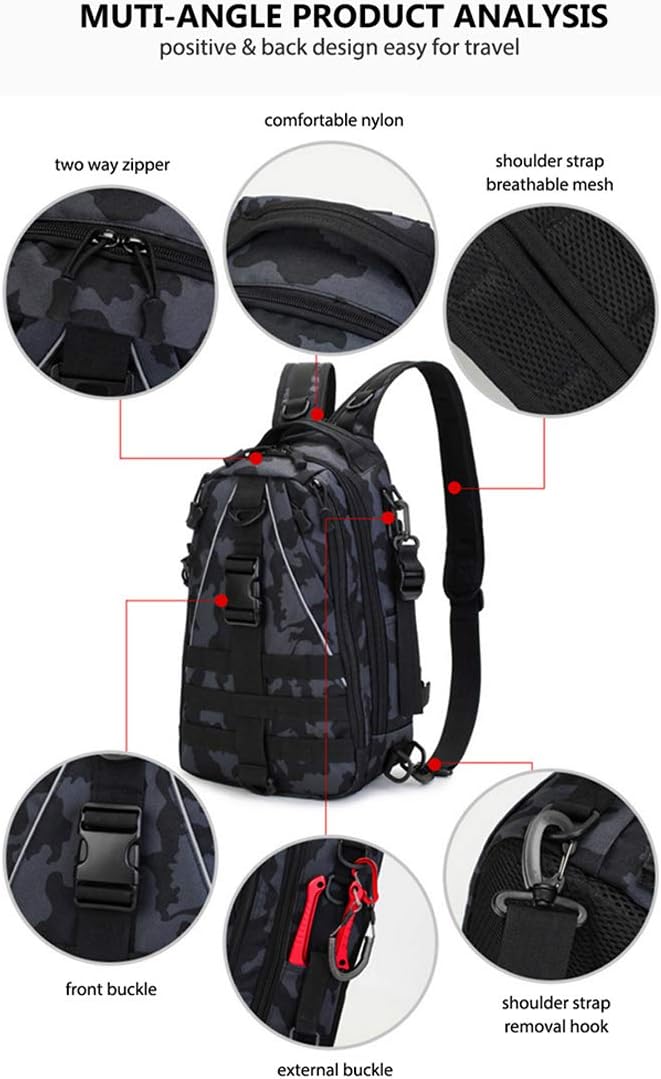 Hiking Backpack Hiking Backpack Camouflage Military Tactical Chest Bag Fishing Shoulder Climbing Camping Backpack