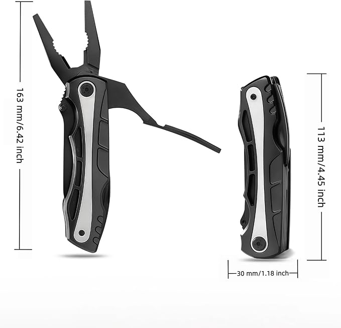 Multi Tool 9-in-1 Full-Size Lightweight EDC Camping Knives &amp Tools Multi-Purpose Pliers Folding Knife Tactical Gear Men Gift Ideas Equipment for Hiking and Outdoor Camping (4-Piece Set）