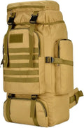 80L/100L Mountaineering Tactical Backpacks Outdoors Hiking climbing Camping Travel Bags(Khaki (80L))