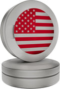 America | Metal Container for Zyn Premium Aluminum Can &amp Rugged Pouch Holder | Extra Capacity Knurled Grip &amp Used Pouch Storage | EDC (Stone/Red Chrome)