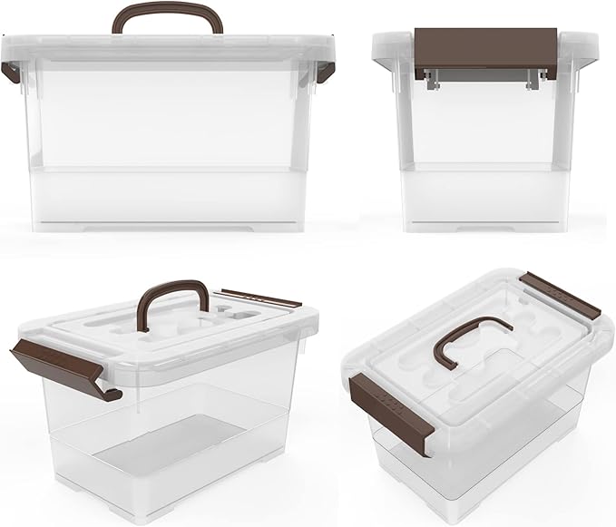 WYT Clear Storage Latch Box 6 Pack Storage Organizer Bins with Latching Handle and Lids 3.5 Quart