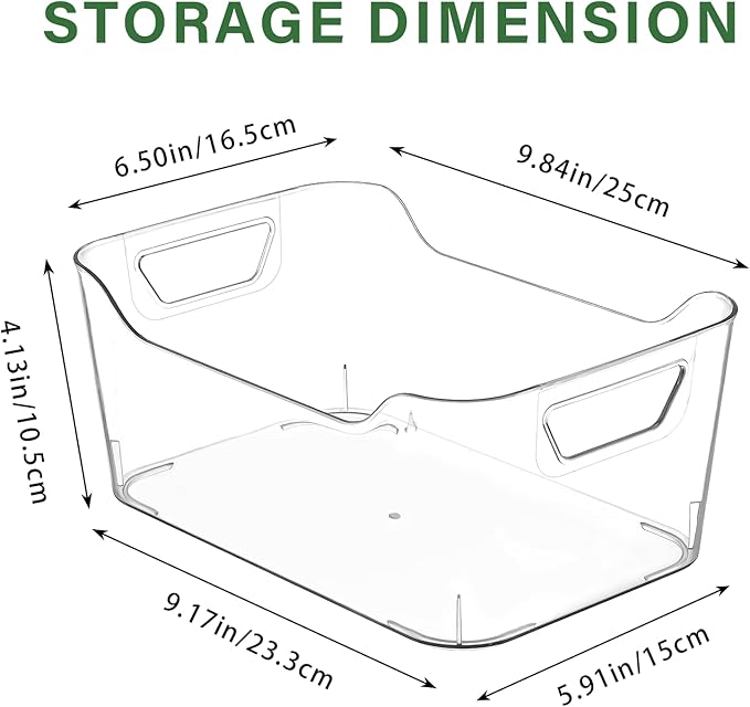 12 Pack Clear Plastic Storage Bins Pantry Organizers and Storage Clear Pantry Organizer Bins Plastic Containers with Handle for KitchenFreezerCabinetClosetBathroom Under Sink Storage
