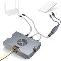 QUIDDITY Star Link Mini Poe Kit: 350W GigE &amp ESD Protection Star Link 12V Mini Adapter Splitter 9-36V DC Input 52V/6A DC for Star Link Mini/Gen 3 Dishy with Cooling Fan Star Link Internet Kit