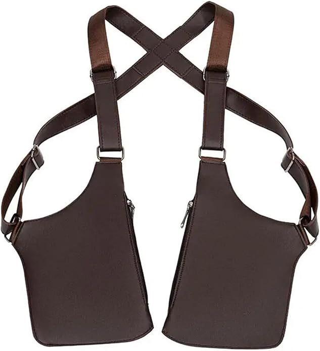 Secure 2pcs Medieval Leather Harness Holster Bag Hidden Anti-theft Wallet &amp Phone Pouch