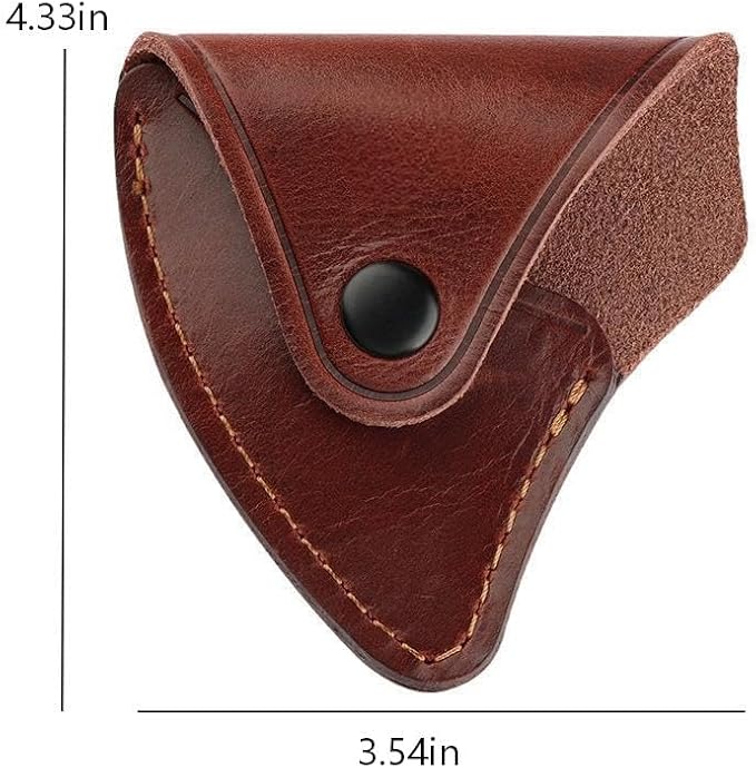 Leather Axe Cover Brown Protective Axe Cover with Buckle Axe Leather Storage Cover 4.33 x 3.54 inches
