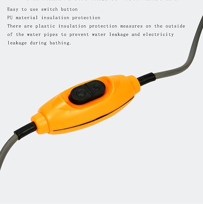 Camping Car Shower 12V Electric Outdoor Shower KitPortable Camping Outdoor Shower for Camping and Car WashingPet Washing (B)
