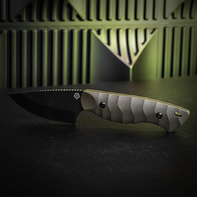 GRITR Scout Fixed Drop Point Blade Full Tang Knife with Ambidextrous Kydex Belt Sheath for Outdoor Camping Hiking Hunting Fishing Survival | EDC Tactical Gear for Men &amp Women