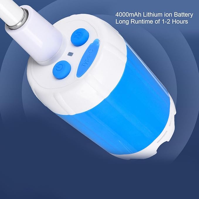 Ymiko Portable Shower Pump Rechargeable Outdoor Camping Shower Head Sprayer with Mounting Rack Suction Cup Hook for Hiking Travel ABS Material 4000mAh Battery