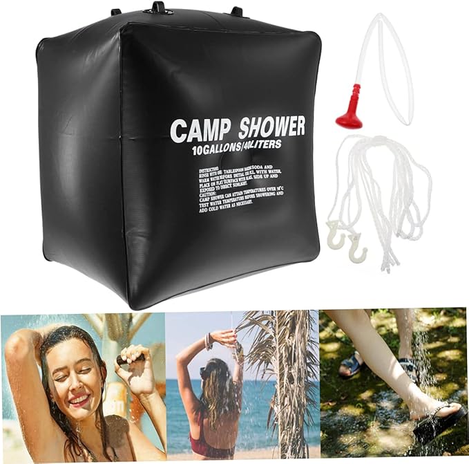 HANABASS 40L Solar Shower Bag Portable Camping Pouch Sturdy Waterproof Solar Heating Bag for Outdoor Camping Hiking and Traveling