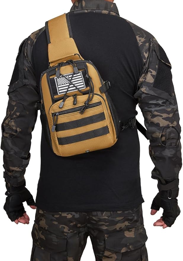 ATBP Small Tactical Holster Sling Backpack Accessories Shoulder Pouch Water Bottle &amp Radio Holder Crossbody Bag for Men