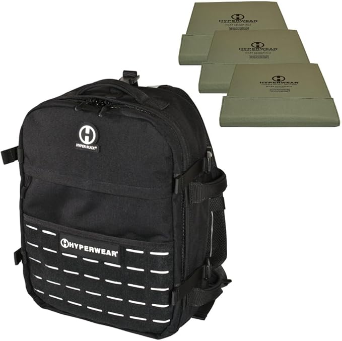 HYPERWEAR Hyper Ruck® 20L Rucking Backpack – Modular Load System Laptop &amp Plate Sleeves Fitness Hiking &amp EDC (Empty)