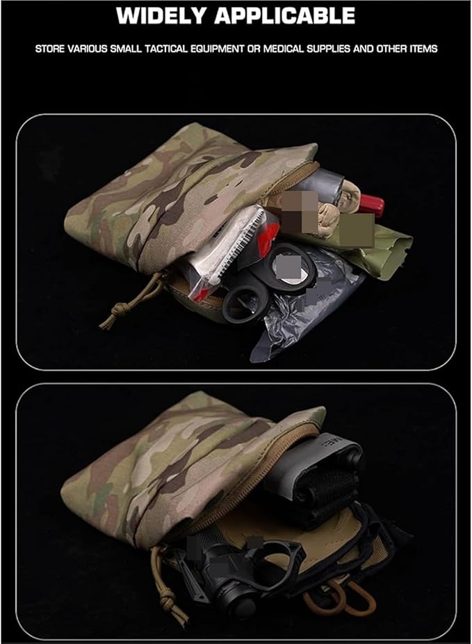6x5 Inch Multifunctional Universal Tactical Pouch - MOLLE Belt Mount Mag Pouch General Purpose Pocket for Outdoor Hunting Airsoft Tactical Accessories(Wolf Grey)