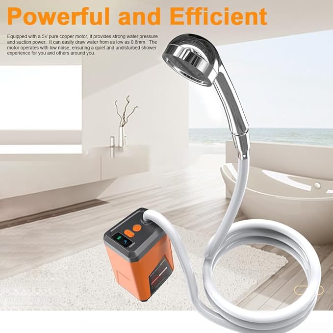 Ymiko Portable Electric Camping Shower Pump for Outdoor Travel