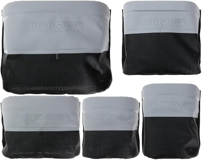 Robship Rope Bag Racing Mesh MK2 - Lightweight Durable Water-Drain Technology with SNAD Fixing Solution Black/Grey - Large