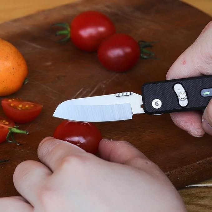 ROXON S504G Mini Flex Companion-7 in 1 Multitool EDC Pocket Knife with G10 Handle Box Cutter Short Sheepsfoot Blade Short Scissors Bottle &amp Can Opener 4mm Bit Tweezers and Toothpick