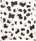 Simple Cow Print Pattern Vector Art Style White Background Pink and White Beach Cabana UPF50+ Protection Water-Resistant Shade Sun Shelter with Sand Pockets for Camping Picnics Backyard