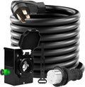50 Amp 20FT RV Extension Cord Set with Power Inlet Box Heavy Duty NEMA 14-50P to SS2-50R Generator Cord 125/250V 12500W Twist Lock Cable for RV Trailer Camper Home Backup
