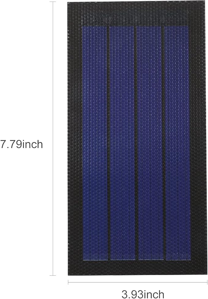 YUHOME 1W 6V Flexible Solar Panel Small Thin Amorphous Silicon Solar Cell DIY Waterproof Camping Portable Power Solar Panel Compatible for Light Fan Garden Pump Black