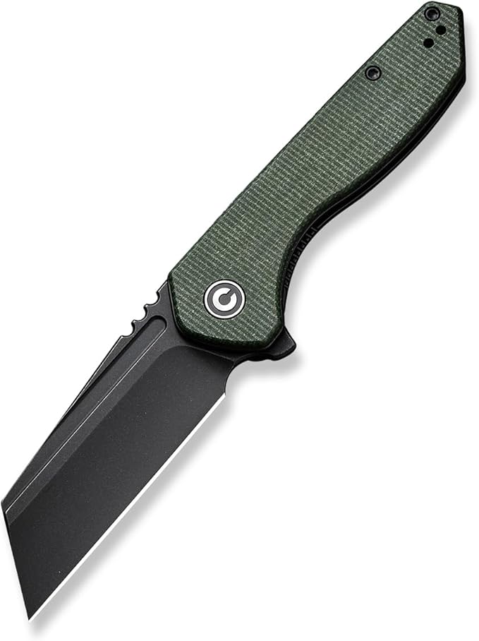 CIVIVI Pocket Knife for Men ExOne Folding Knife with Flipper 2.94 Nitro-V Reverse Tanto Blade Micarta Handle for Perfect EDC Gift C23036-3