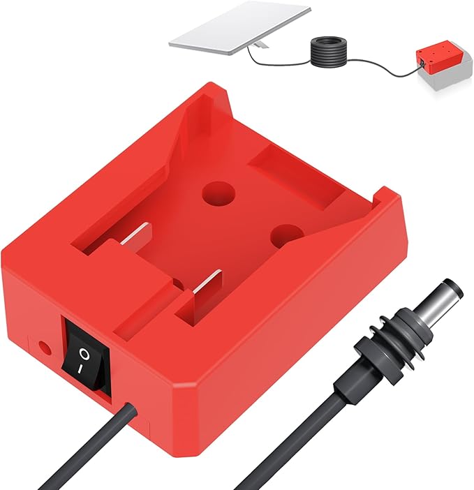Starlink Mini Battery Adapter Compatible with Mil.Waukee 18V Lithium ion Battery Starlink Mini Power Cable 3.2FT 18AWG Cord DC Power Cable Waterproof Portable for Car Camp Travel Ship