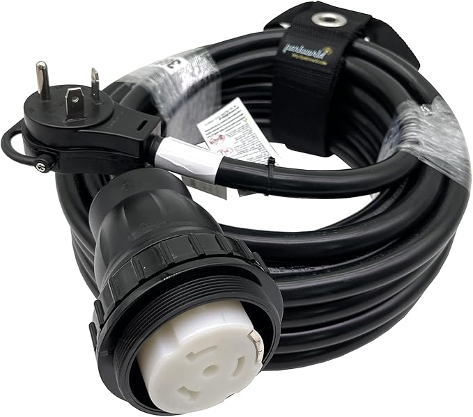 Parkworld RV 30A to Marine Shore Power 50A Extension Cord Adapter TT-30P to SS2-50R (36FT)