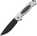 Petrified fish PFB03 Stamp Pocket Knife 3.58 D2 Black Stonewashed Blade 4.79 oz G10 Handle Flipper Liner lock Folding Knife (White &amp Black Stonewashed)