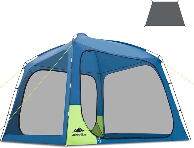 10 X 10ft Screen House Room for Camping Screened Mesh Net Wall Canopy Tent UPF 50+ Screen Tent with Floor for Patios Outdoor Camping Activities