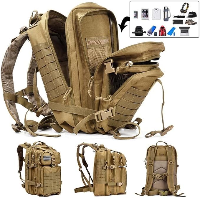 45L Tactical Backpack Military Tactical Bag Pack Army Molle Survival Bags Backpacks (black)