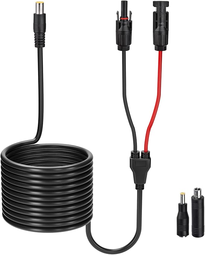 ELFCULB Solar to DC 8mm Cable 14AWG 20FT Solar Panel Connector to DC7909 Male Connector Cable for Solar Generator Portable Power Station