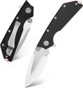 Eafengrow EF335 Folding Knives D2 Blade and G10 Handle5 inch Closed EDC Pocket Folding Knife with Clip (black)