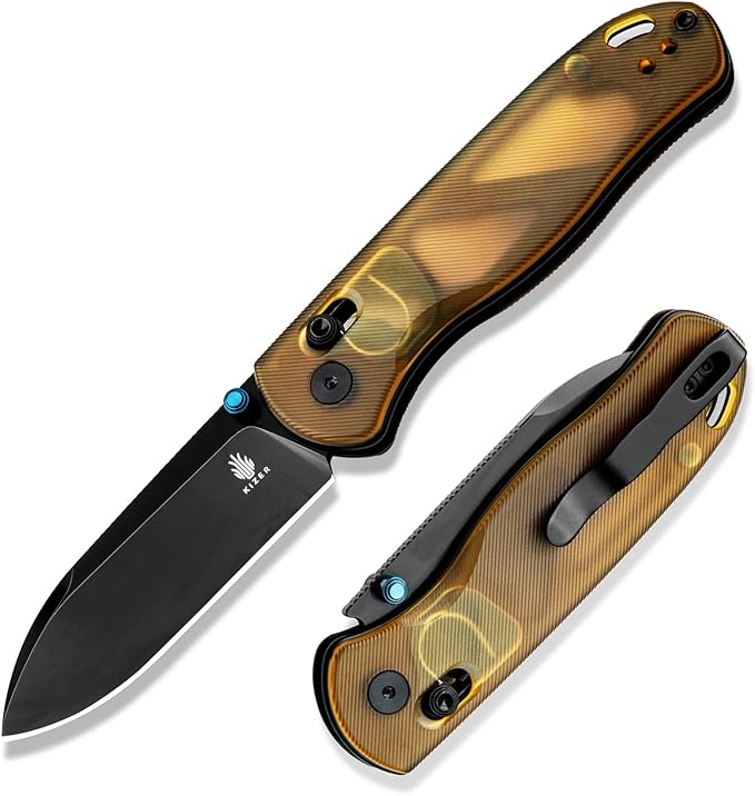 Kizer Drop Bear EDC Pocket Knife 2.98” Nitro-V Steel Blade PEI Handle Folding Knife with Thumb Stud Opener Clutch Lock Knife for Men Women Gift V3619A2