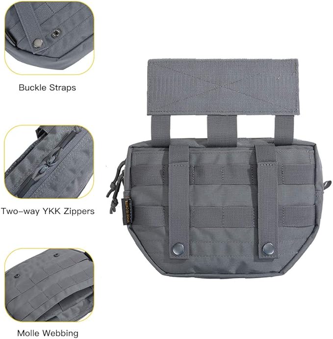 EXCELLENT ELITE SPANKER Tactical Drop Dump Pouch Molle Tool Pouch with Hook &amp Loop Carrying Kit Bag for Tactical Vest Chest Rig