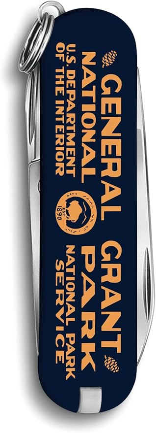 Victorinox Classic SD Swiss Army Knife Compact 7 Functions Swiss Made Pocket Knife with Small Blade Screwdriver and Key Ring - General Grant National Park