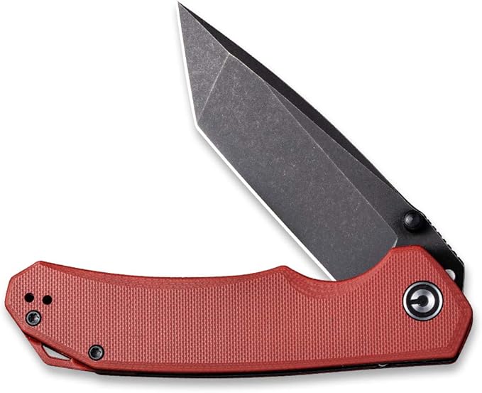 CIVIVI Brazen Folding Pocket Knife3.5-Inch Tanto D2 Plain BladeG-10 Outdoor Camping Hiking Knife with Thumb Studs and Flipper openerUnique Tool Gift for EDC Men Women C2023B (Burgundy)