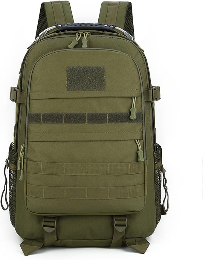 35L Army 3 Days Assault Pack Molle Bag with USB Charging Port Military Tactical Hiking Camping Backpack fit 15.6 Laptop for Men and Women ArmyGreen