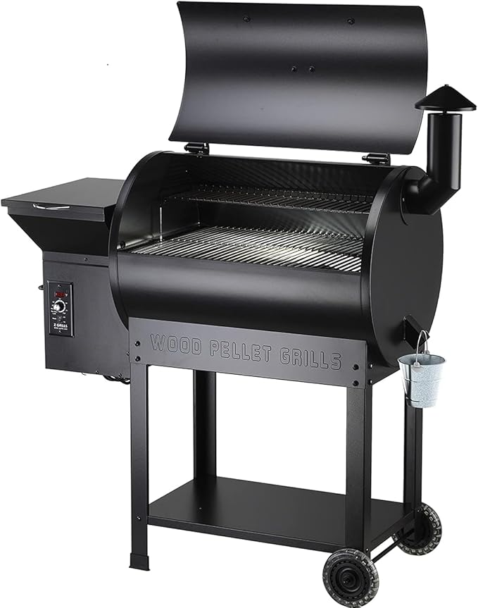 Z GRILLS ZPG-7002B Newly Upgrade Wood Pellet Grill &amp Smoker 8 in 1 BBQ Grill Auto Temperature Controls inch Cooking Area 700 sq in Black