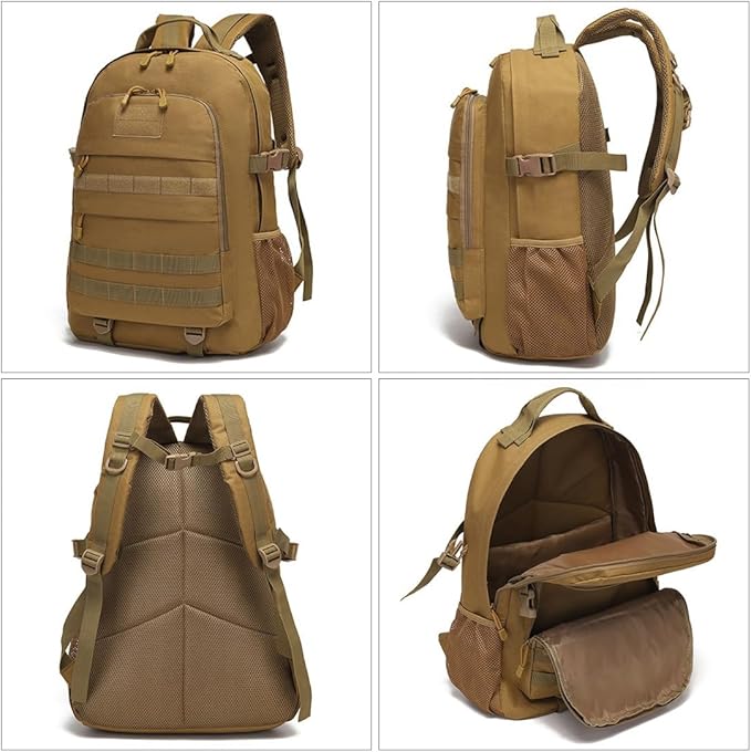 Tactical Backpack for Men Hiking Day Pack 3 Day Assault Pack Molle Military Rucksack Waterproof 35L EDC Bag (Mud Color)