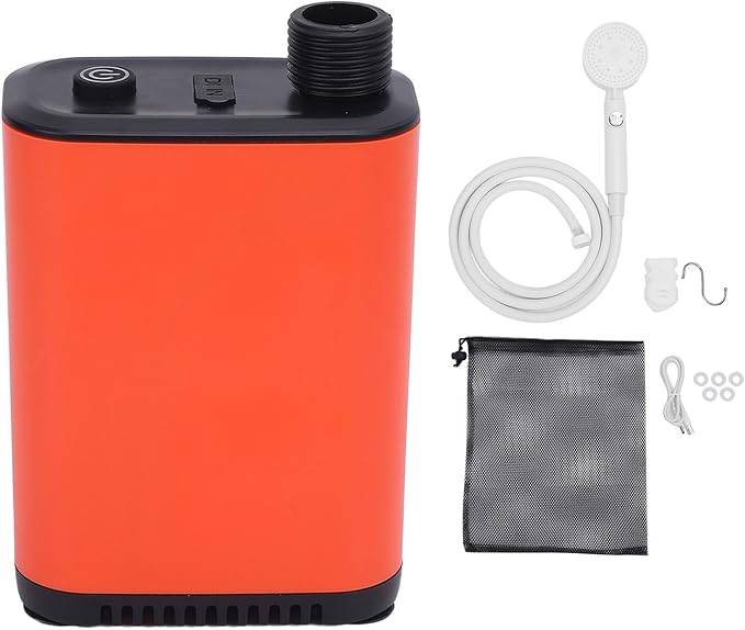 AYNEFY Portable Camping Shower Set – Rechargeable 2600mAh Battery Outdoor Shower for Camping Hiking &amp RV Use ABS Material Compact Waterproof Travel Shower System