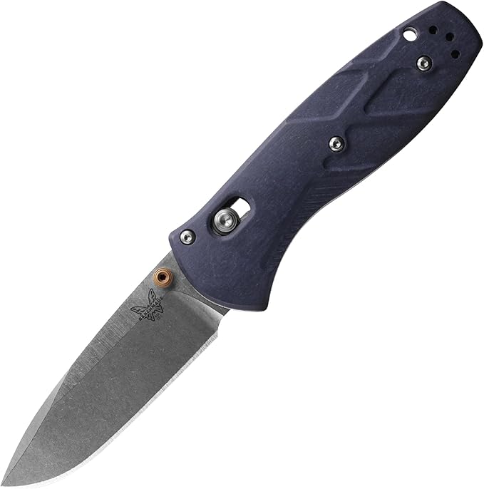 Benchmade - Mini Barrage 585 EDC Knife Drop-Point Blade Blue Canyon Richlite Handle (585-03)