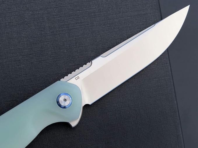 Eafengrow EF953 Pocket Folding Knife G10 Handle D2 BladeEDC Tool Knife for Outdoor Camping Hiking (Jade)