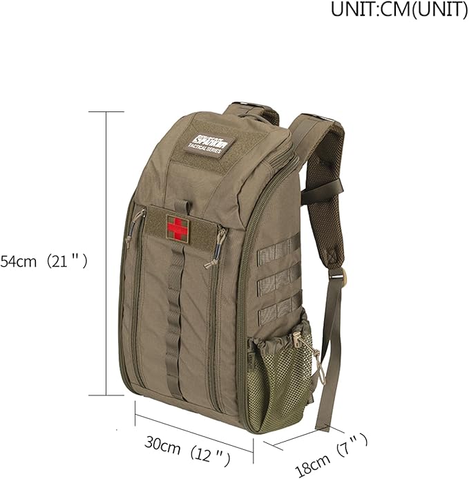 EXCELLENT ELITE SPANKER Medical Backpack Tactical Knapsack Outdoor Rucksack Camping Survival First Aid Backpack(Ranger Green)