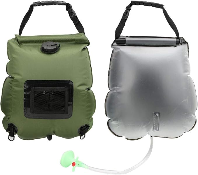 Gavigain Shower Bag Outdoor Portable 20L Solar Heating Water Bag Hot Water Shower Bag for Camping Hiking Beach Traveling
